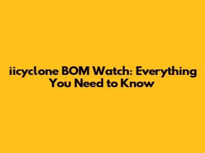 iicyclone BOM Watch: Everything You Need to Know